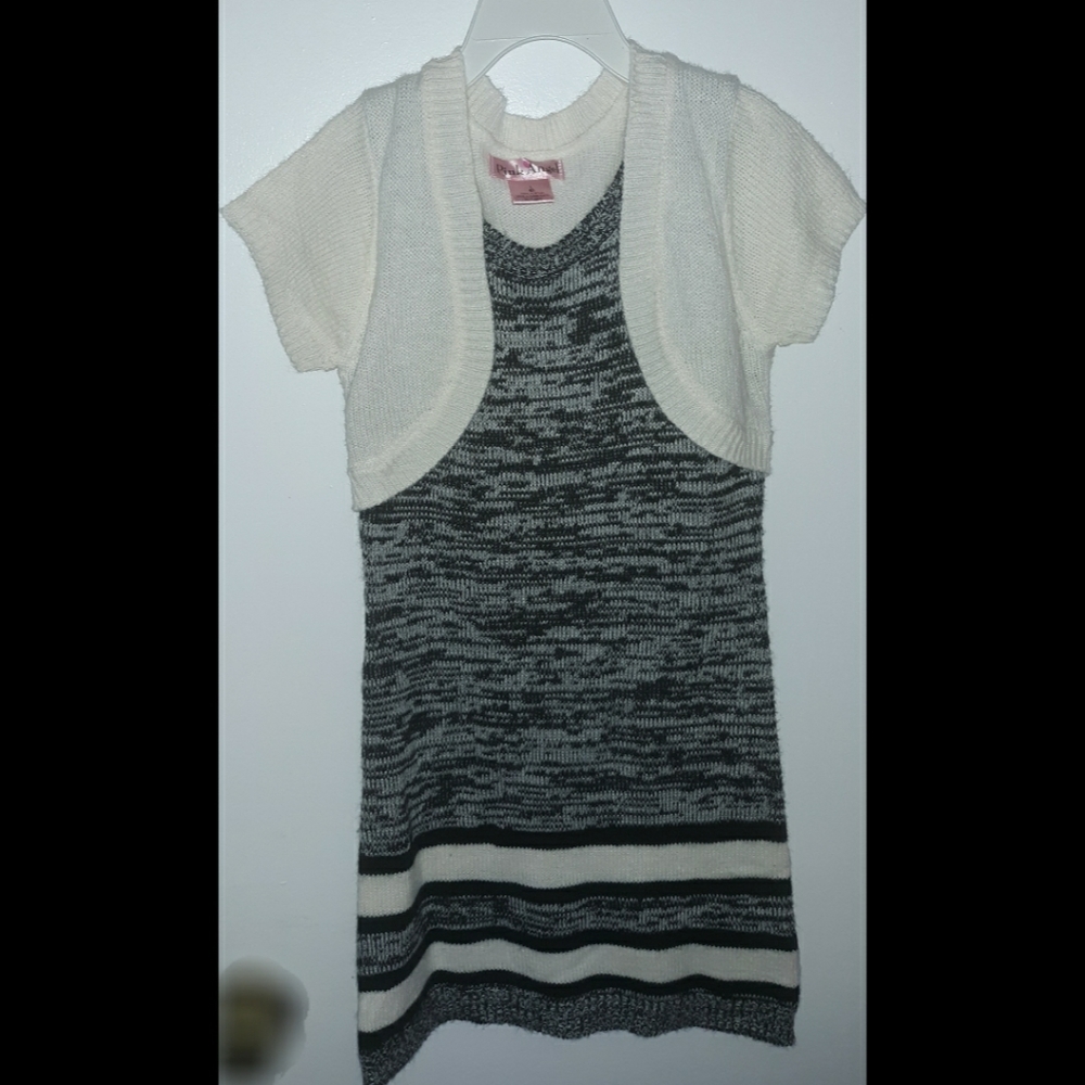 Girls Dress with attached cardigan